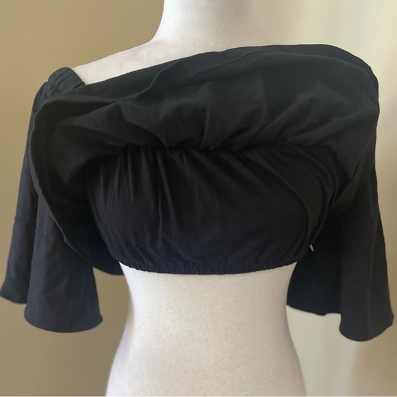 Free People Beach Lazy Crop Top Flounce Off Shoulder - Picture 4 of 9